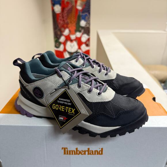 TIMBERLAND Women’s 6.5 LINCOLN PEAK GORE-TEX LOW HIKER BLACK MESH W BEIGE A5MU9 - Picture 2 of 6